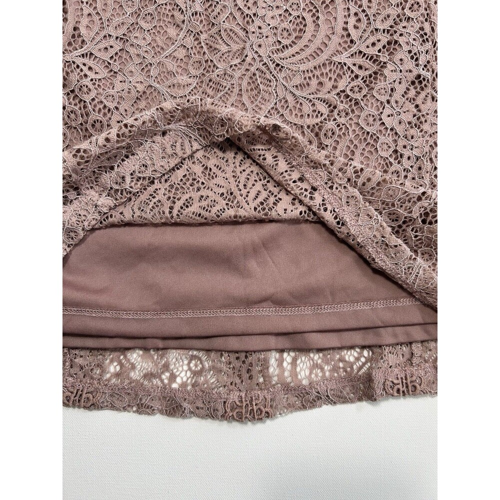 Romantic Cottagecore Mauve Lace Sleeveless Top Cable & Gauge Size L - Picture 12 of 13